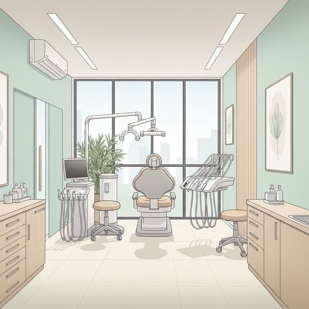 Illustration d'une clinique dentaire moderne